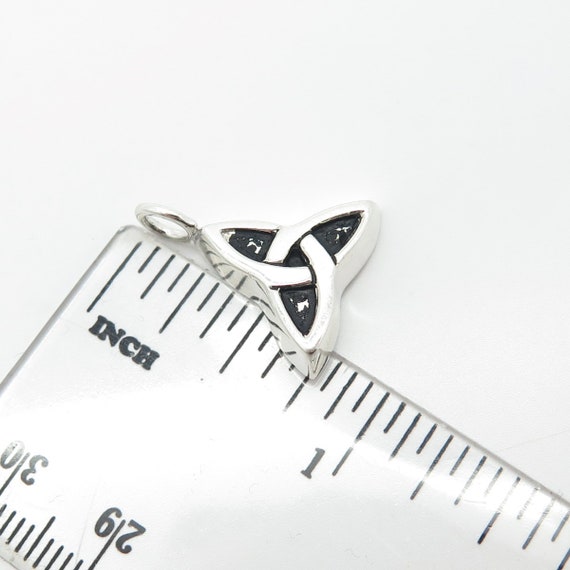 925 Sterling Silver Vintage Triquetra Charm Penda… - image 3