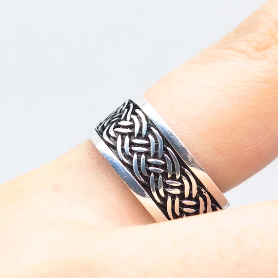 925 Sterling Silver Vintage Braided Band Ring Size 9.75 - Etsy