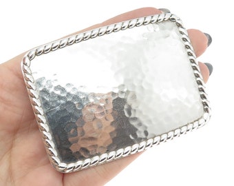 TOWLE 925 Sterling Silver Antique Art Deco Hammered Finish Belt Buckle