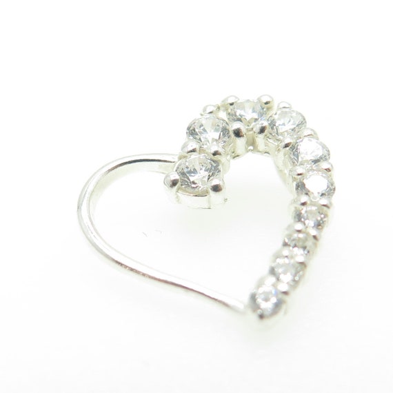 HAN 925 Sterling Silver Round-Cut C Z Heart Pendant View 5