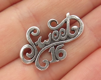 925 Sterling Silver Vintage Sunwest "Sweet 16" Slide Pendant