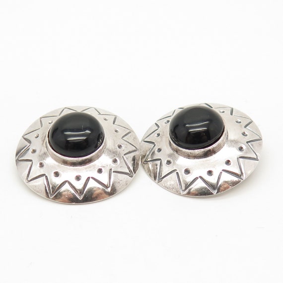 925 Sterling Silver Vintage Mexico Black Onyx Gem… - image 4