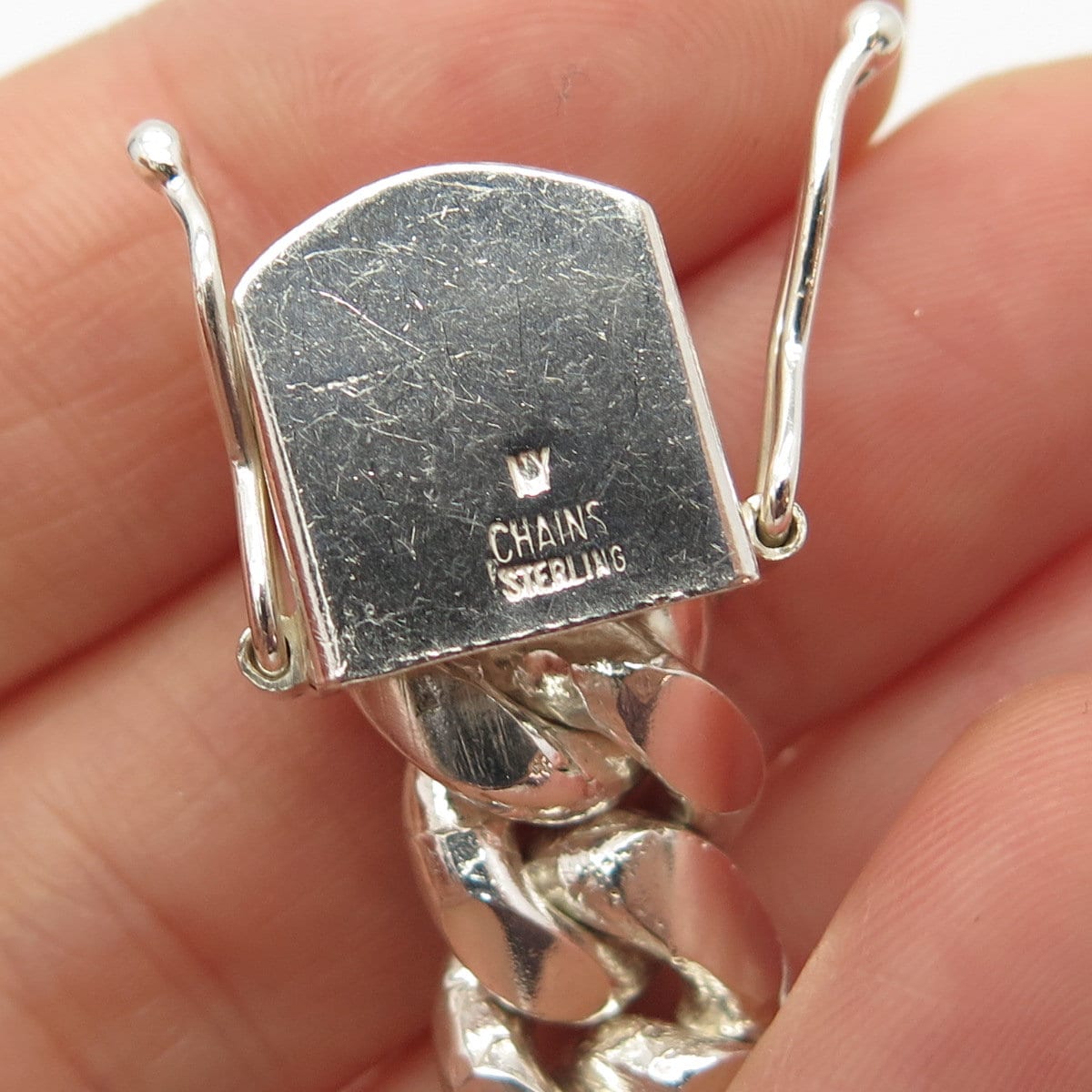 925 Sterling Silver Vintage Cuban Link Bracelet 7 1/4