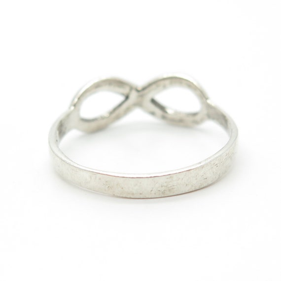 925 Sterling Silver Vintage Infinity Ring Size 7.… - image 5