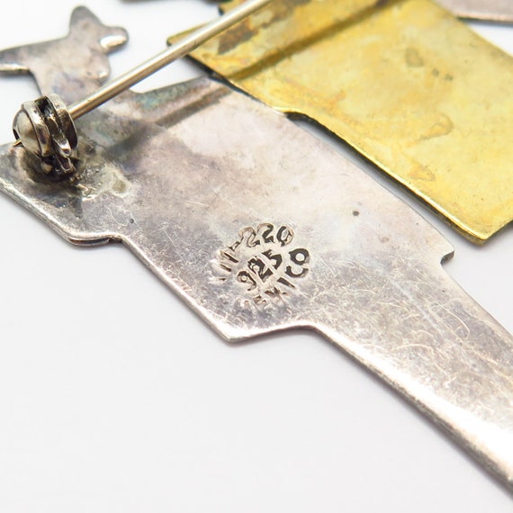 925 Sterling Silver 2-tone Vintage Mexico Bow Design Pin