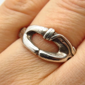 925 Sterling Silver Vintage Modernist Ring Size 7 1/4