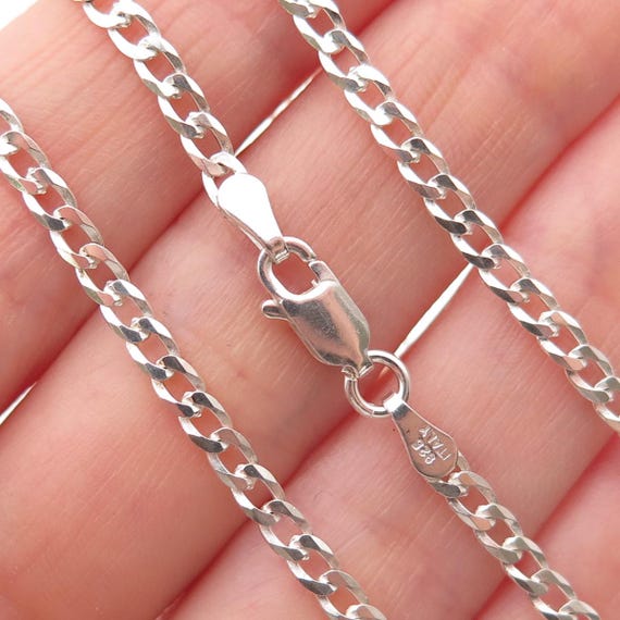 P. Lux 925 Sterling Silver Vintage Italy Curb Chain Necklace 20