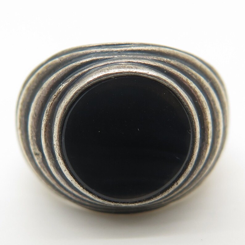 925 Sterling Silver Real Agate Gemstone Ring Size 5 14