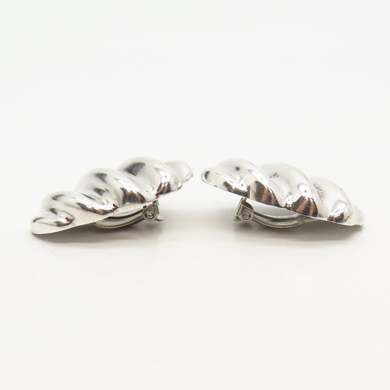 925 Sterling Silver Vintage Mexico Puffy Shell De… - image 4