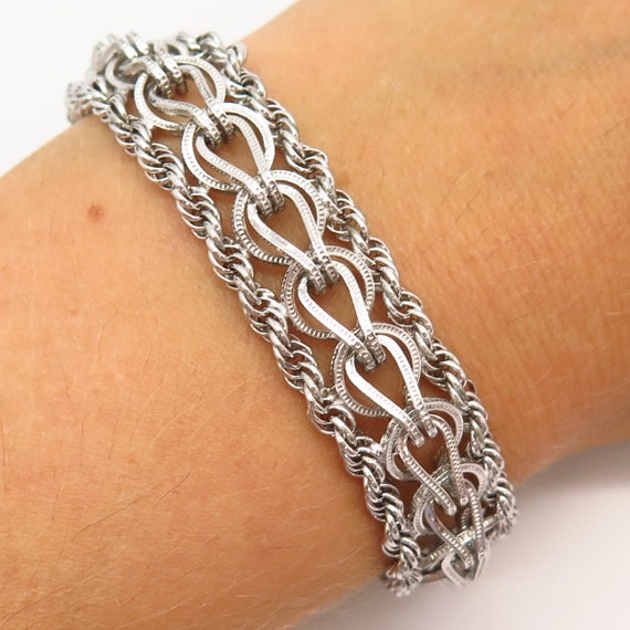 925 Sterling Silver Vintage Rhythm Woven Loop Design Link - Etsy