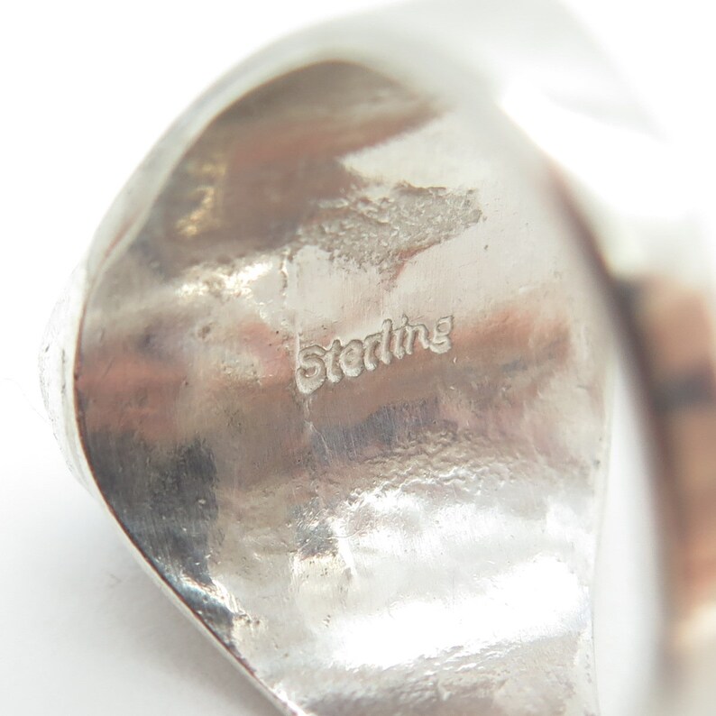 Old Pawn 925 Sterling Silver Vintage Southwestern Real Hematite Ring