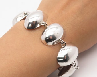 Vintage Mexican Sterling Silver Disc Bracelet, Beautiful and Vintage Mexican Sterling Silver Disc Bracelet, Beautiful and