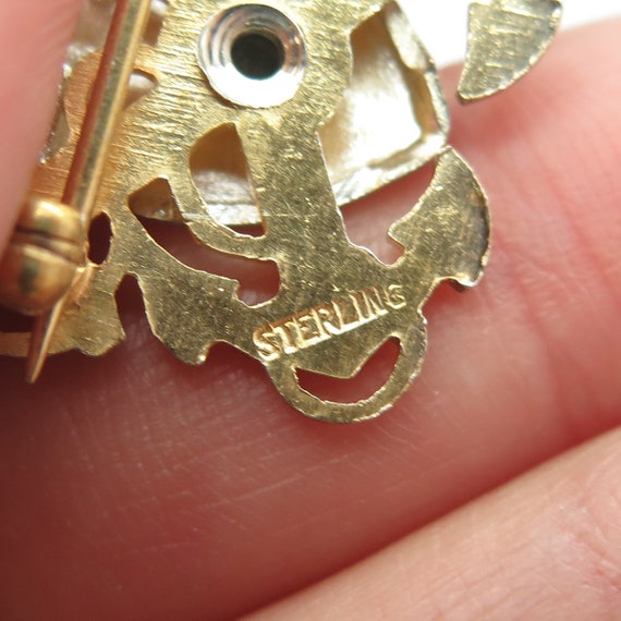 925 Sterling Silver 2-tone Antique WWII US Navy Officer's Cap Pin