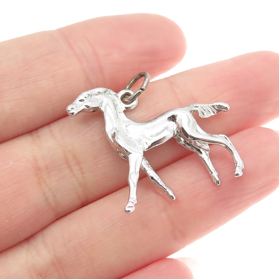 925 Sterling Silver Vintage Wild Horse Minimalist 