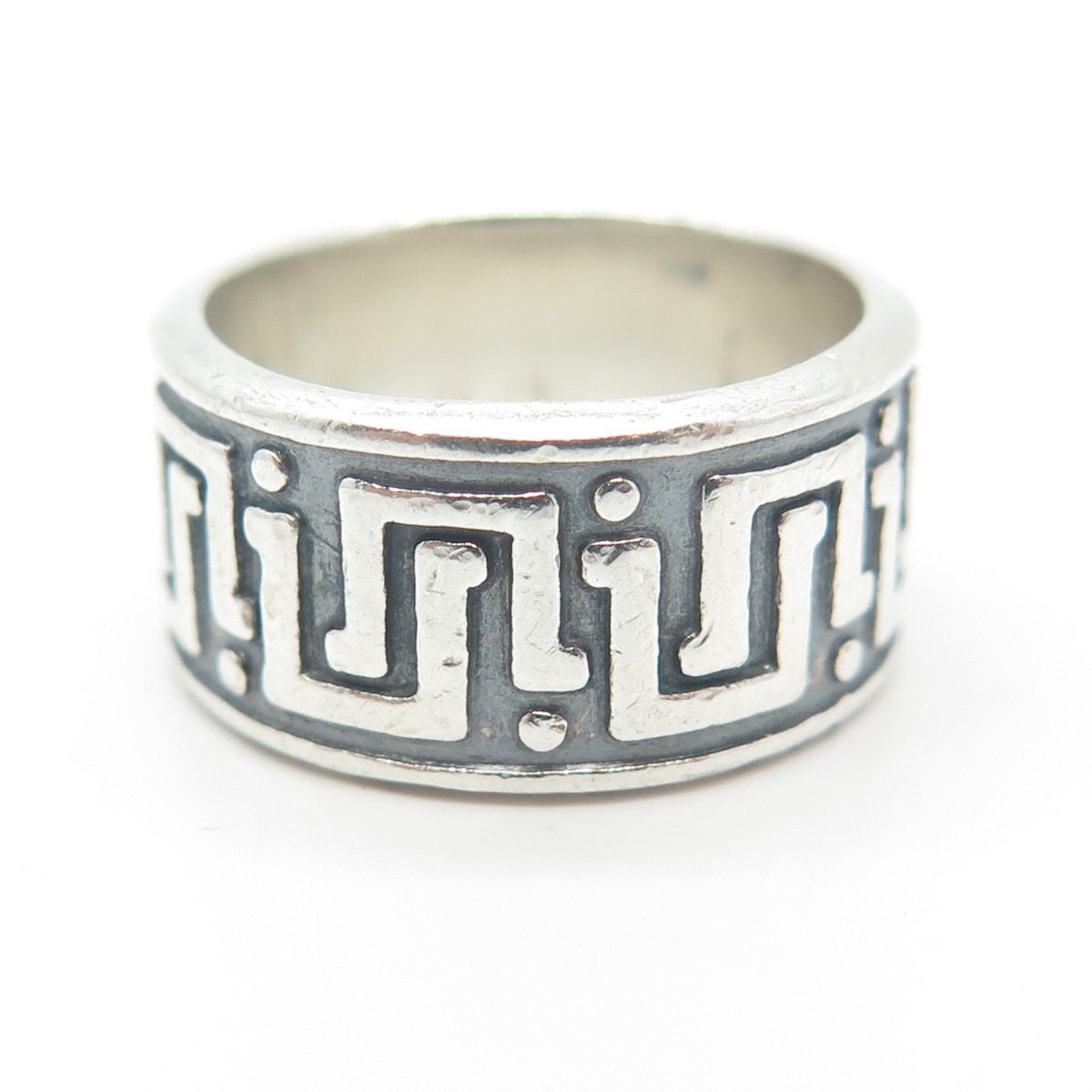 90s Mexico製 Silver 925 Maze Ring 925 Sterling Silver Vintage Mexico Maze Band Ring Size 5.75 - Etsy