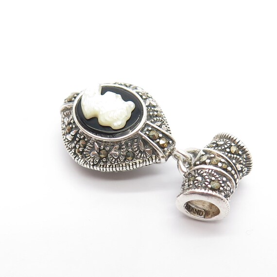 925 Sterling Silver Vintage Real Black Onyx and M… - image 5