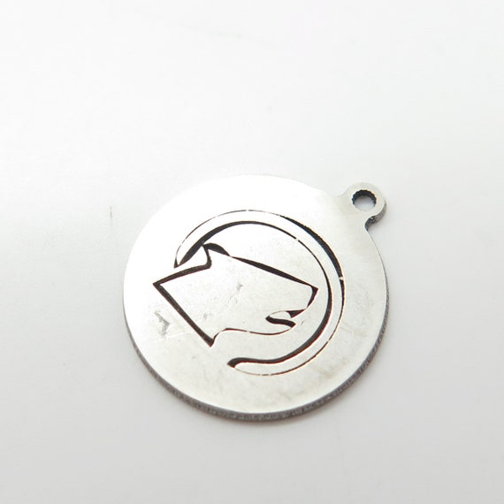 925 Sterling Silver USA Two In Town Wolf Charm Pendant View 5