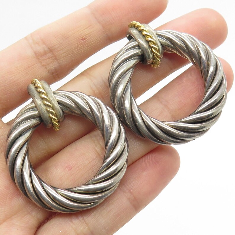 Flli Meregatti Italy 925 Sterling Silver Large Hoop Earrings