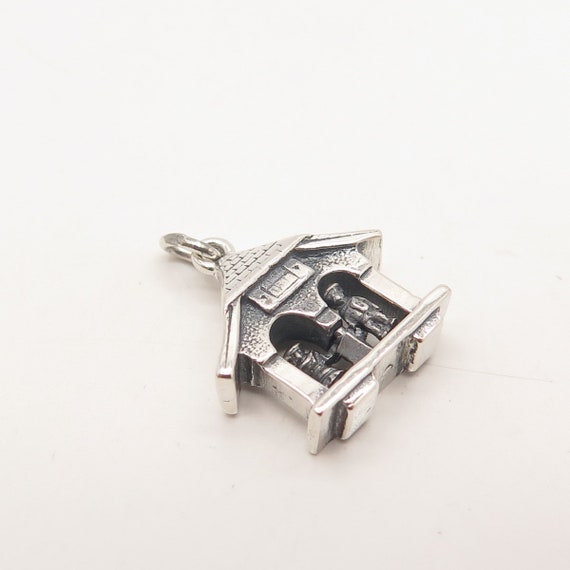 800 Silver Vintage Storyteller House Charm Pendant - image 4