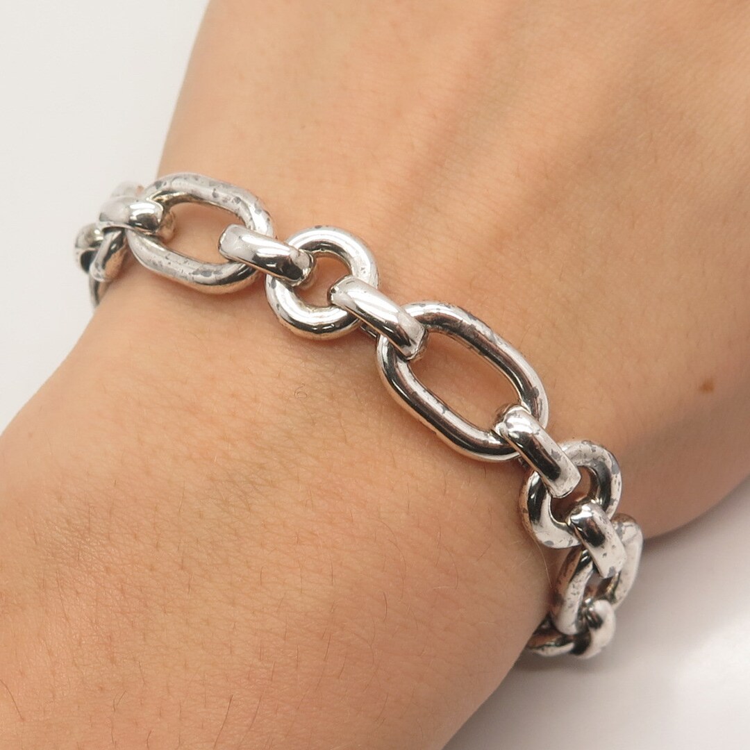 在庫一掃セール売れ筋ランキング Silver Sterling 925 Vintage 6.75 Bracelet Link Rolo Zina アクセサリー
