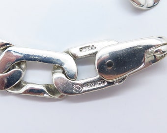 925 Sterling Silver Vintage Mexico Square Link Bracelet 6.25