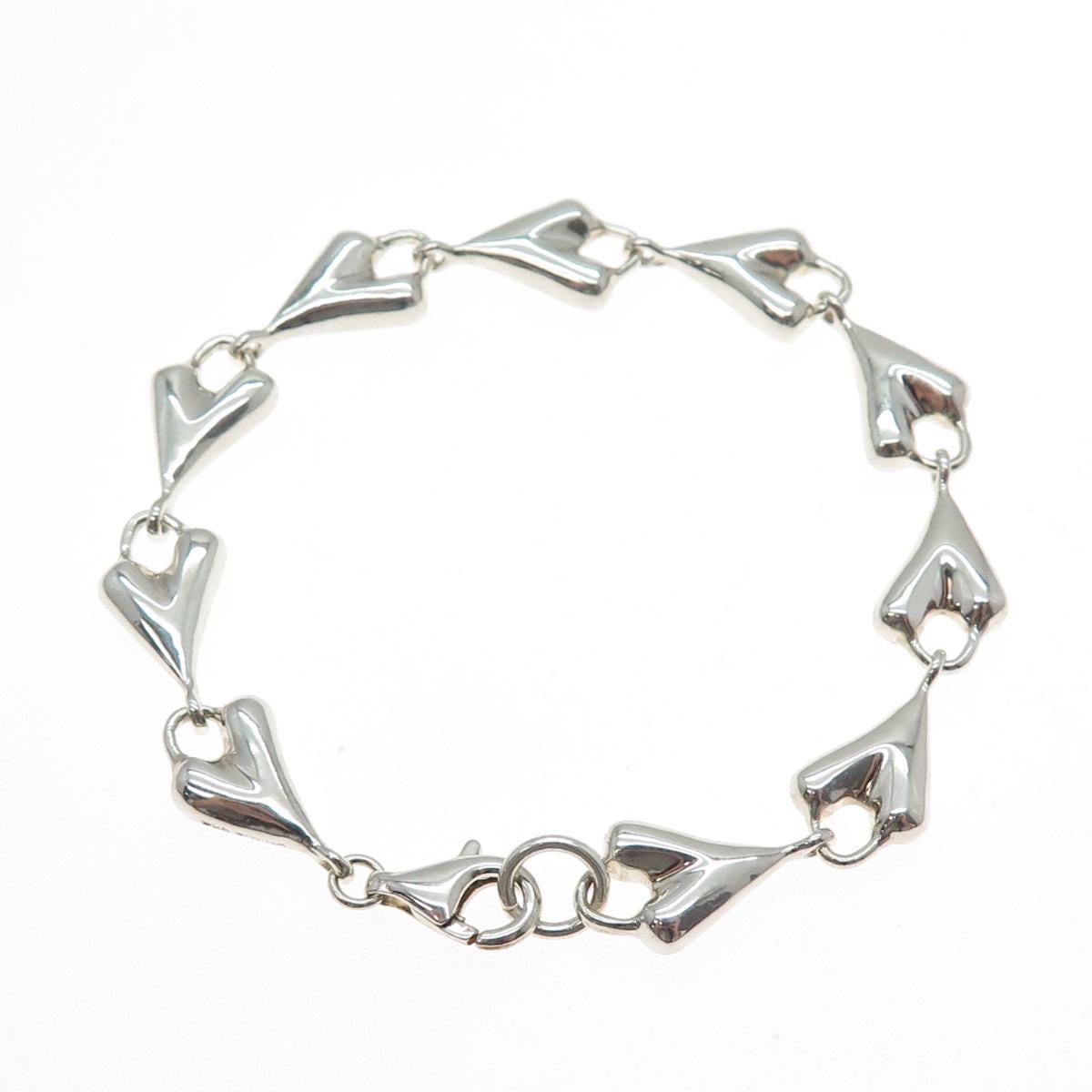 ROBERT LEE MORRIS 925 Sterling Silver Vintage Modernist Heart Link