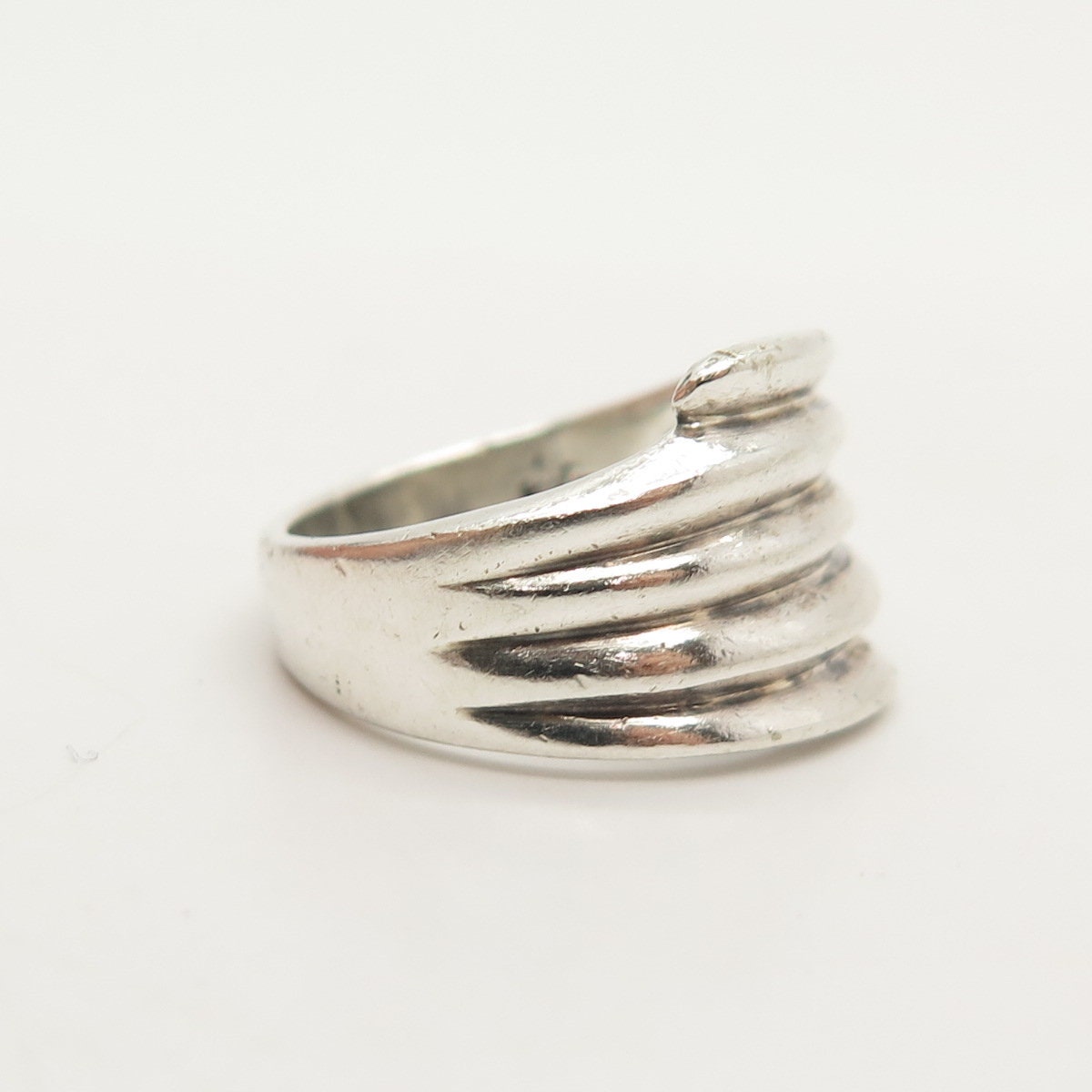 925 Sterling Silver Vintage Ribbed Ring Size 5 3/4 - Etsy