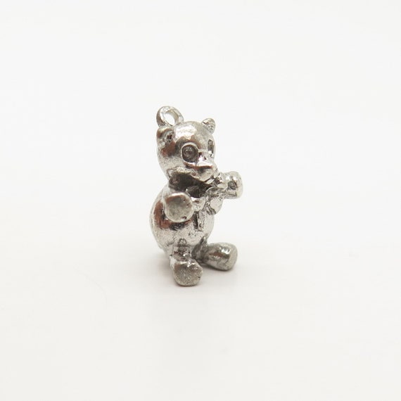 925 Sterling Silver Vintage Teddy Bear Design Cha… - image 3