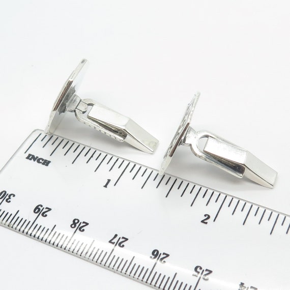 925 Sterling Silver Vintage Modernist Cufflinks - image 3