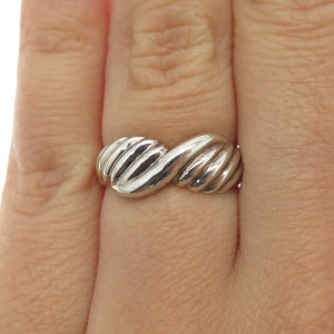 925 Sterling Silver Vintage Modernist Wavy Ring Size 6