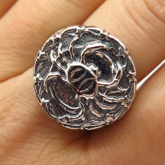 925 Sterling Silver Vintage Cancer Zodiac Sign Wid