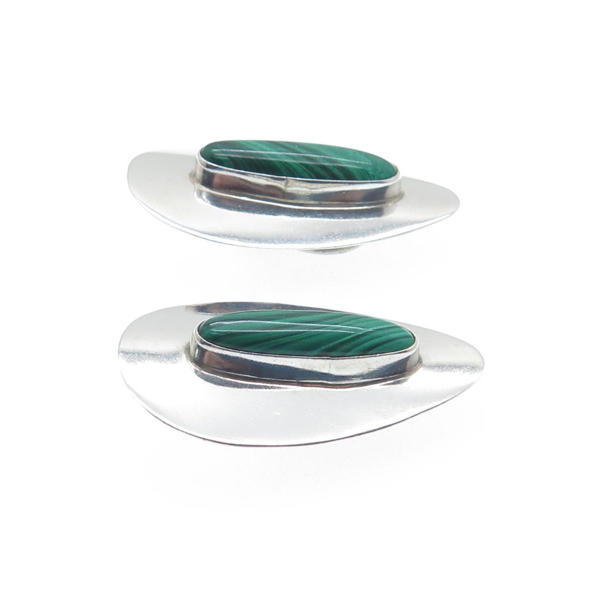 JIMMY PATTERSON NAVAJO Old Pawn 925 Sterling Vintage Malachite
