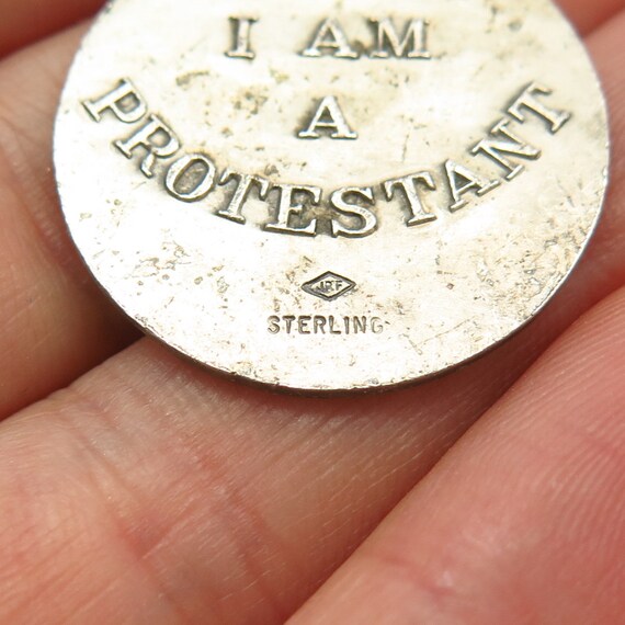 925 Sterling Silver Vintage "I Am A Protestant" J… - image 5