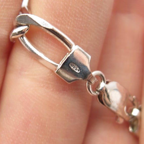 925 Sterling Silver Vintage Oval Link Bracelet 7 3/4