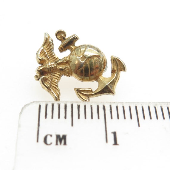 925 Sterling Silver Gold Plated Antique WWII USMC… - image 3