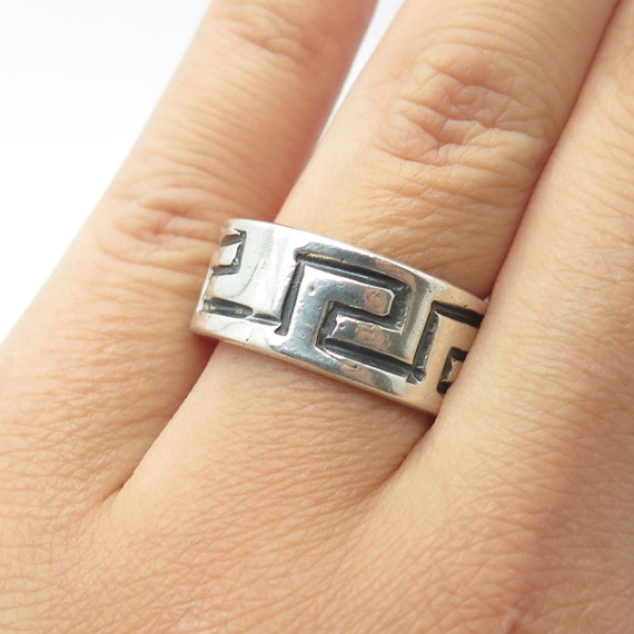 925 Sterling Silver Vintage Mexico Maze Band Ring Size 8.75 - Etsy