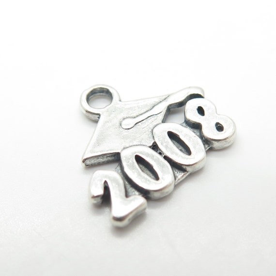 925 Sterling Silver Vintage "2008" Graduation Cap… - image 7