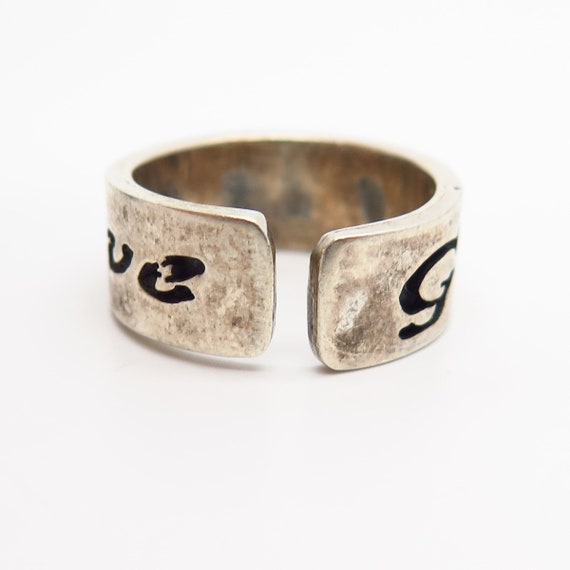 925 Sterling Silver "God Is Love" Band Ring Size … - image 5