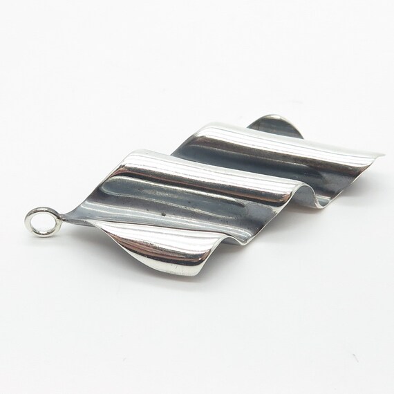 925 Sterling Silver Vintage Abstract Pendant - image 7