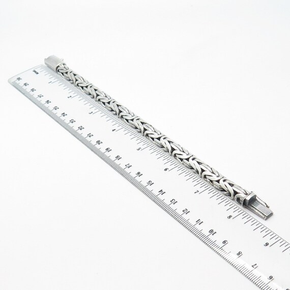 925 Sterling Silver Vintage Byzantine Link Bracel… - image 2