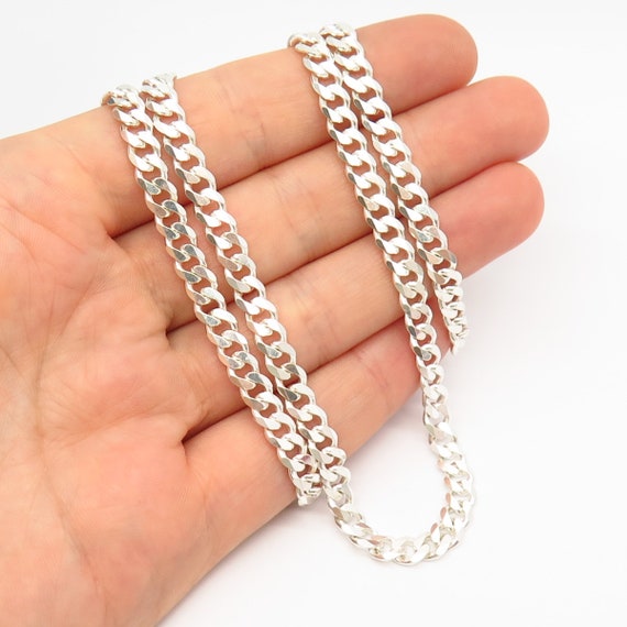 925 Sterling Silver Cuban Chain Necklace for Men