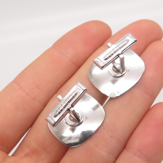 925 Sterling Silver Vintage Rectangle Cufflinks View 2