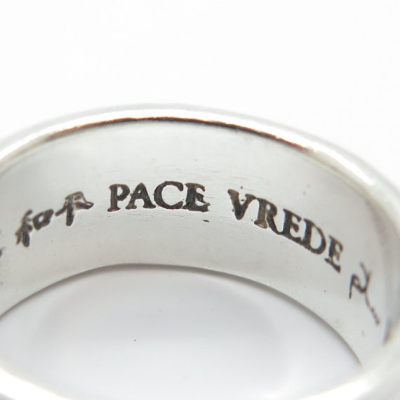 925 Sterling Silver Vintage Peace Band Ring Size … - image 5