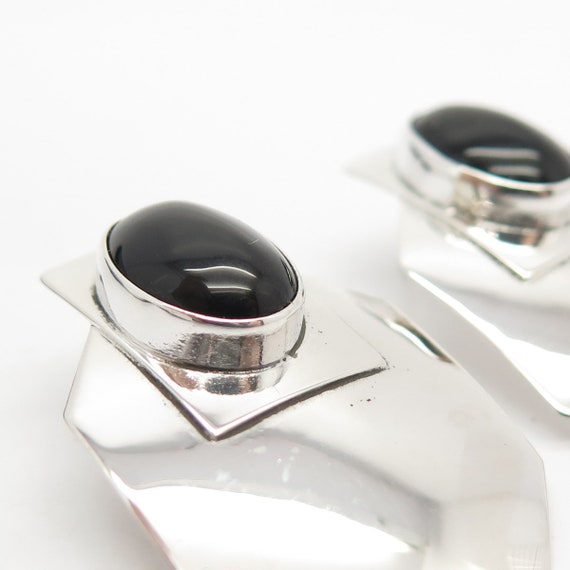 925 Sterling Silver Vintage Real Black Onyx Gemst… - image 6