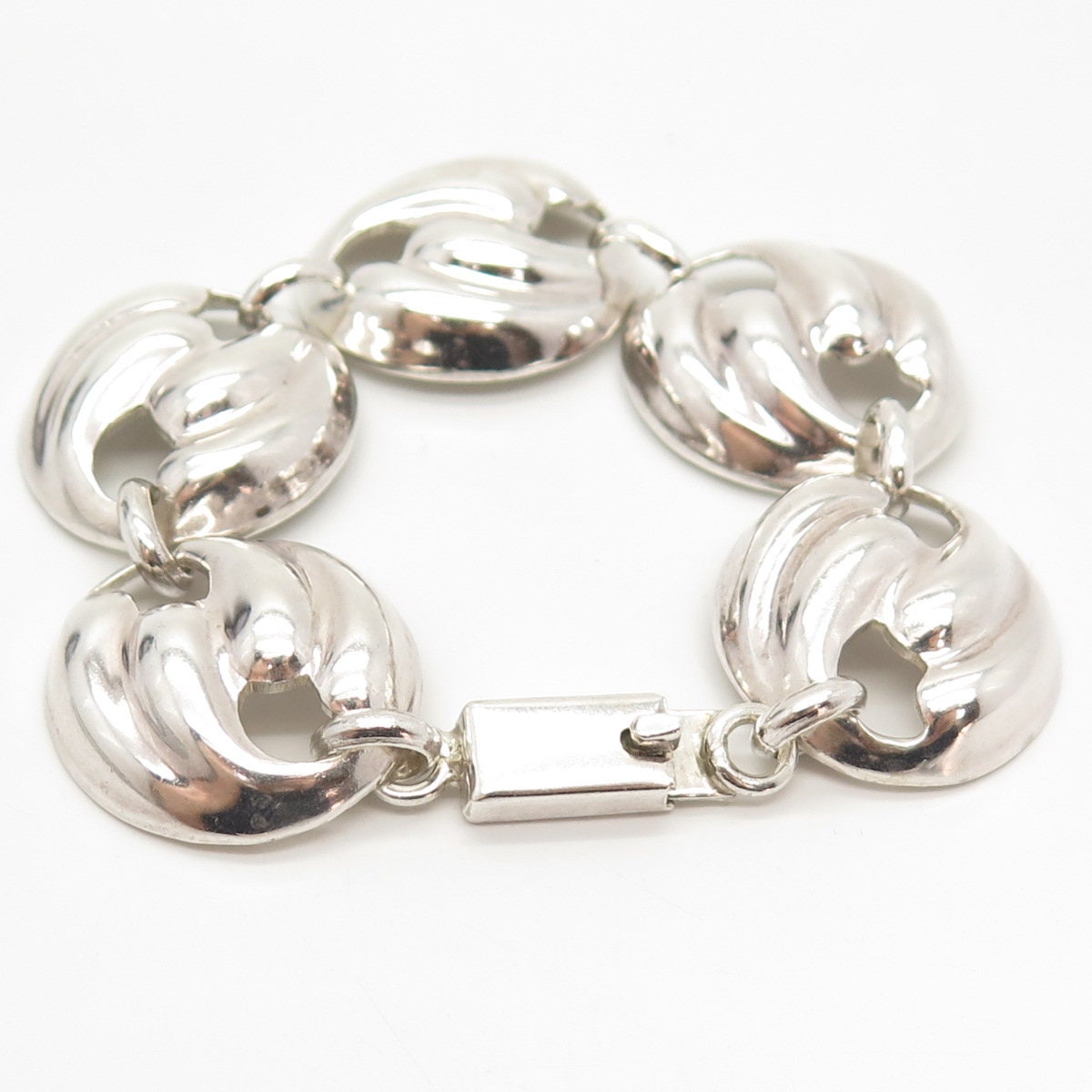 925 Sterling Silver Vintage Mexico Anchor Mariner Link Bracelet