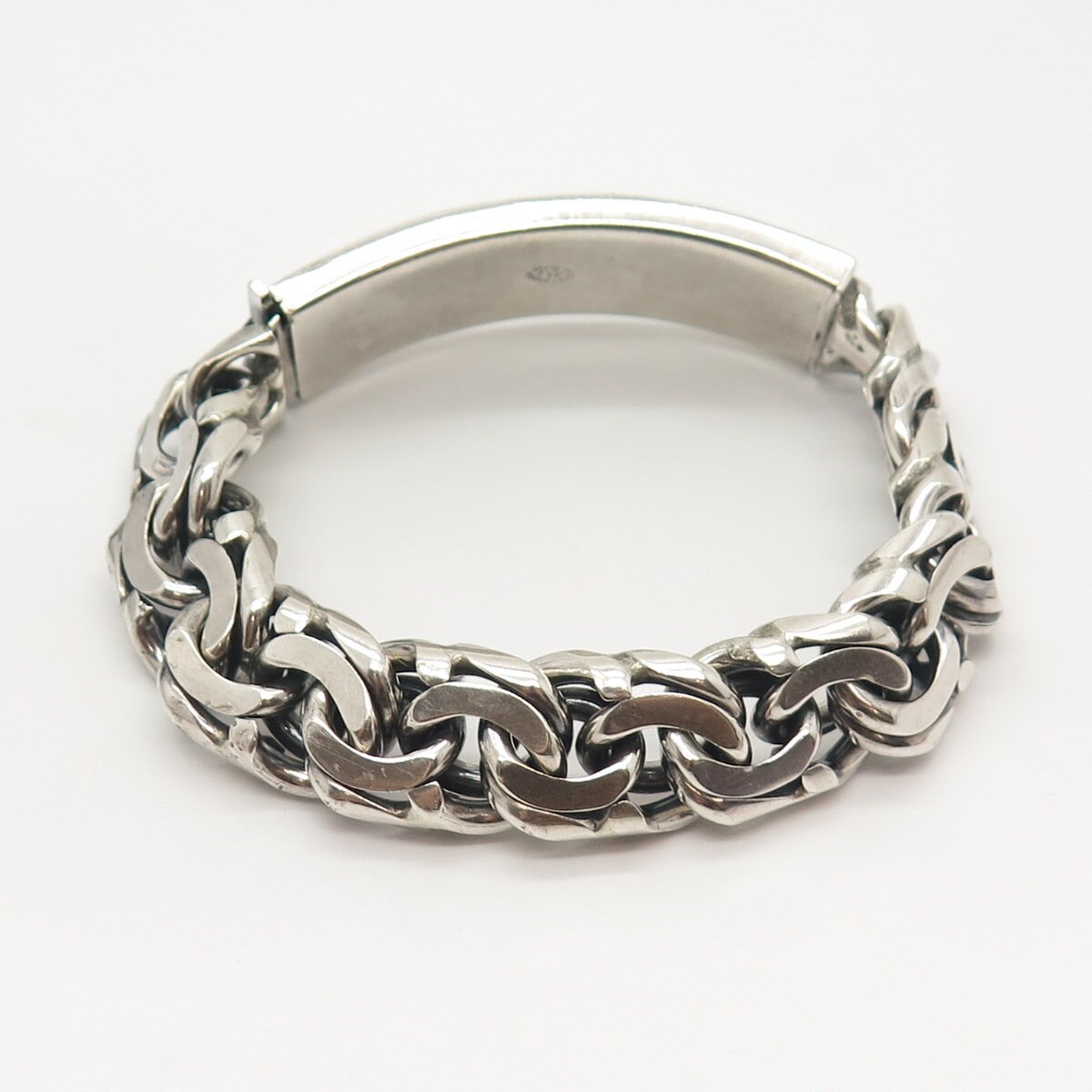 925 Sterling Silver Vintage Mexico ID Thick Heavy Byzantine 925 Sterling Silver Vintage Mexico ID Thick Heavy Byzantine