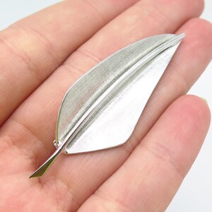 925 Sterling Silver Vintage Winard Leaf Textured Pin Brooch