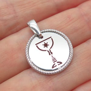 925 Sterling Silver Vintage Italy Chalice / Goblet Judaica Minimalist Pendant