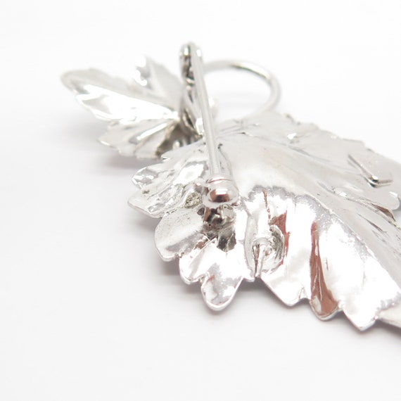 925 Sterling Silver Vintage BB Leaves and Grapes … - image 6