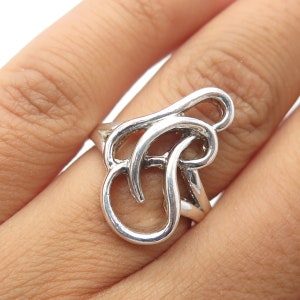 925 Sterling Silver Vintage Swirl Modernist Ring Size 5.75